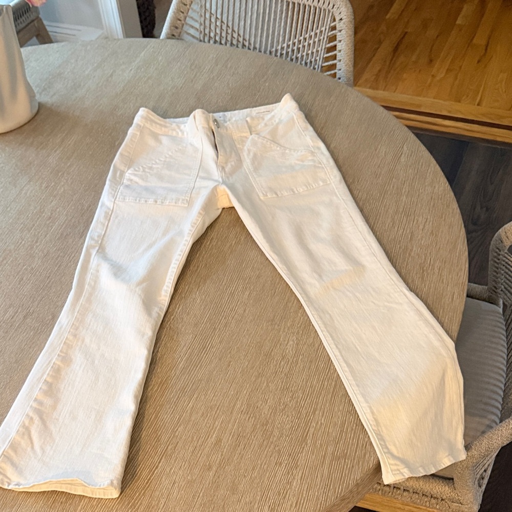 Frame Denim white mini boot crop